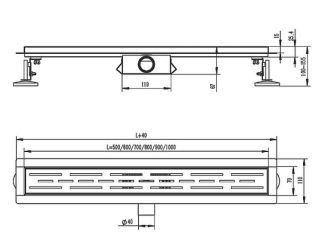 Душевой лоток Raglo R650.70.05 70см сатин