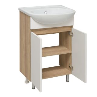 Тумба Runo Лада 50 блэквуд/белый под умывальник Уют 50 (00-00004575)