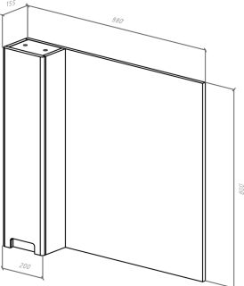 Зеркало-шкаф Bellezza Пегас 90см левый белый 00000008062