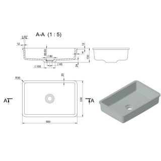 Раковина Holbi Neptune 50см белый матовый 1.02.014.11.1