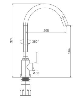 Смеситель для кухни Splenka S201.4406.06 чёрный