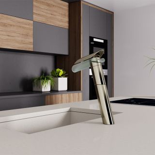 Смеситель для кухни Paini Morgana 73PW579VRKM никель/стекло