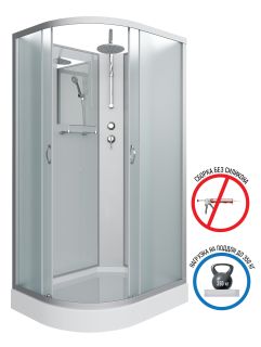 Душевая кабина Niagara NG-3312-14RBKT 120x80см серебро/матовое