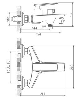 Смеситель для ванны Haiba HB60548-8 белый