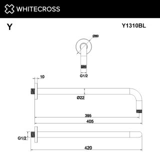Кронштейн душевой настенный WHITECROSS Y1310CPB брашированная медь