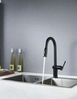 Смеситель для кухни с индикатором температуры Knotlor KN-100/BL, черный