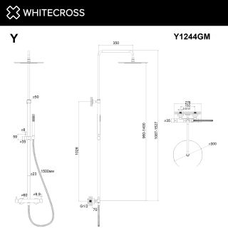 Душевая стойка WHITECROSS Y Y1244GM оружейная сталь