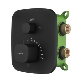 Встраиваемый смеситель Swedbe Platta 9031B термостатический подключение на два выхода чёрный