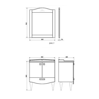 Comforty Зеркало "Монако-80" белый глянец