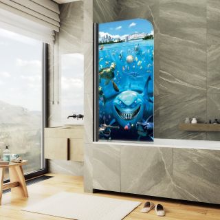 Шторка на ванну MaybahGlass ФП005 MGV-930-ФП005-6 80см фотопечать