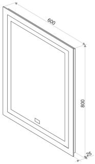 Зеркало с подсветкой Continent Verte ЗЛП478 с датчиком движения 60см