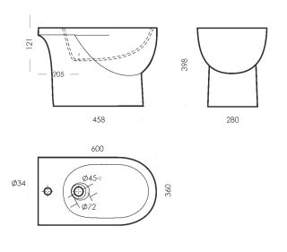Напольное биде Sanita Luxe Art белый