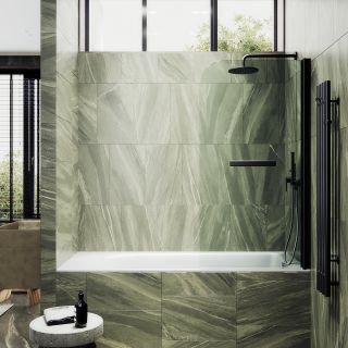 Шторка на ванну MaybahGlass MGV-776-6 60см чёрный