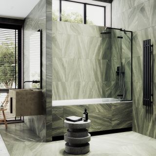 Шторка на ванну MaybahGlass MGV-656-6 70см чёрный