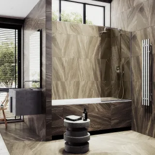 Шторка на ванну MaybahGlass MGV-59-5у 60см хром матовый