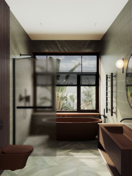 Душевая перегородка MaybahGlass MGD-728-6ш 79см чёрный