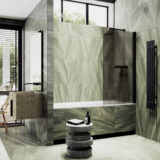 Шторка на ванну MaybahGlass MGV-790-6 80см чёрный