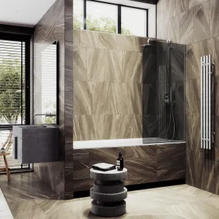 Шторка на ванну MaybahGlass MGV-78-5у 40см хром матовый