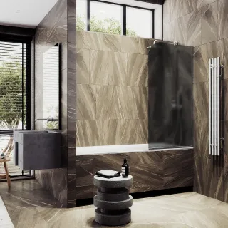 Шторка на ванну MaybahGlass MGV-84-5у 40см хром матовый