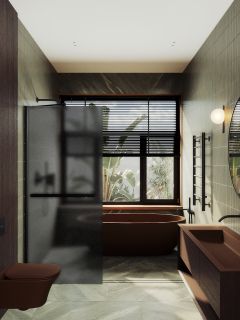 Душевая перегородка MaybahGlass MGD-730-6ш 79см чёрный