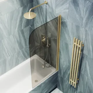 Шторка на ванну MaybahGlass MGV-606-3 50см золото