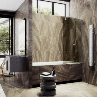 Шторка на ванну MaybahGlass MGV-67-5ш 50см хром матовый