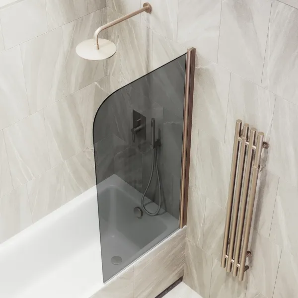 Шторка на ванну MaybahGlass MGV-618-2 70см бронза
