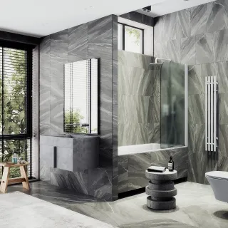 Шторка на ванну MaybahGlass MGV-610-1 50см белый