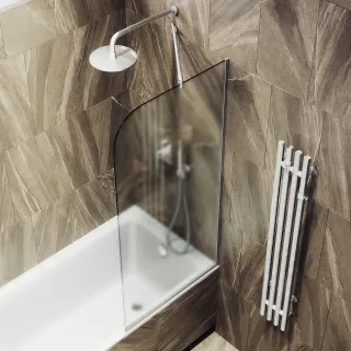 Шторка на ванну MaybahGlass MGV-253-5у 30см хром матовый