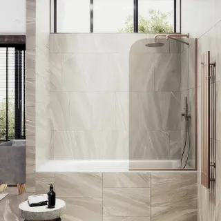 Шторка на ванну MaybahGlass MGV-71-2у 90см бронза