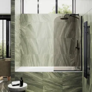 Шторка на ванну MaybahGlass MGV-66-6у 40см чёрный