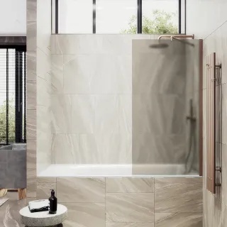 Шторка на ванну MaybahGlass MGV-75-2ш 70см бронза