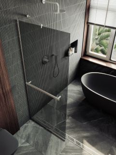 Душевая перегородка MaybahGlass MGD-729-5у 79см хром матовый