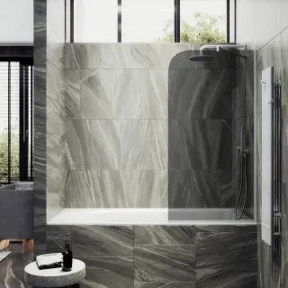 Шторка на ванну MaybahGlass MGV-80-1у 60см белый