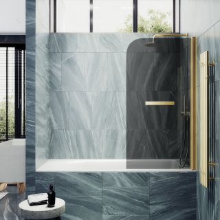 Шторка на ванну MaybahGlass MGV-773-3 50см золото