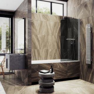 Шторка на ванну MaybahGlass MGV-791-5 80см хром матовый