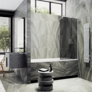 Шторка на ванну MaybahGlass MGV-79-1у 50см белый