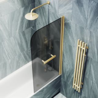 Шторка на ванну MaybahGlass MGV-792-3 80см золото