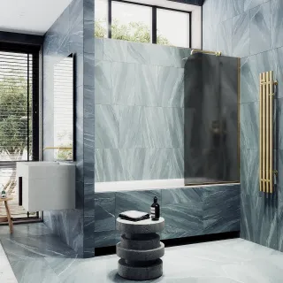 Шторка на ванну MaybahGlass MGV-251-3у 30см золото