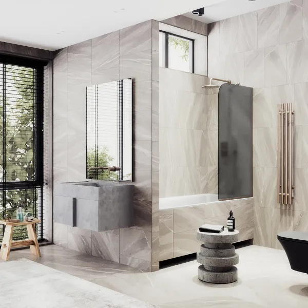 Шторка на ванну MaybahGlass MGV-251-2у 30см бронза