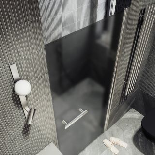 Душевая дверь MaybahGlass MGD-462-5 90см хром матовый/графит матовый