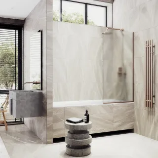 Шторка на ванну MaybahGlass MGV-132-2у 44см бронза