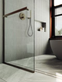 Душевая перегородка MaybahGlass MGD-731-2у 79см бронза