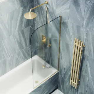 Шторка на ванну MaybahGlass MGV-91-3у 50см золото