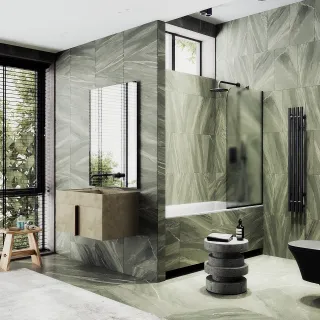 Шторка на ванну MaybahGlass MGV-92-6у 60см чёрный