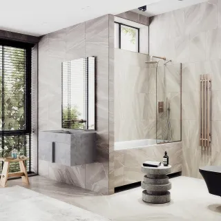 Шторка на ванну MaybahGlass MGV-131-2у 34см бронза