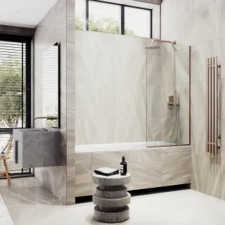 Шторка на ванну MaybahGlass MGV-61-2у 50см бронза