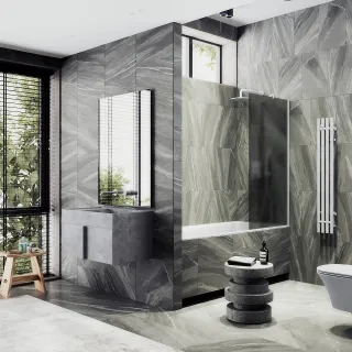 Шторка на ванну MaybahGlass MGV-86-1ш 60см белый