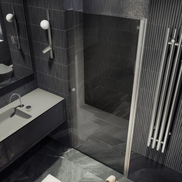 Душевая дверь MaybahGlass MGD-806-5 80см хром матовый