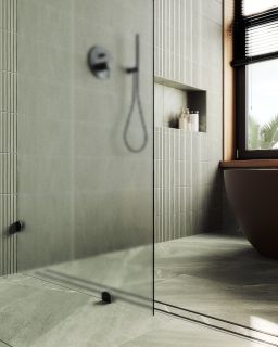 Душевая перегородка MaybahGlass MGD-268-6 79см чёрный